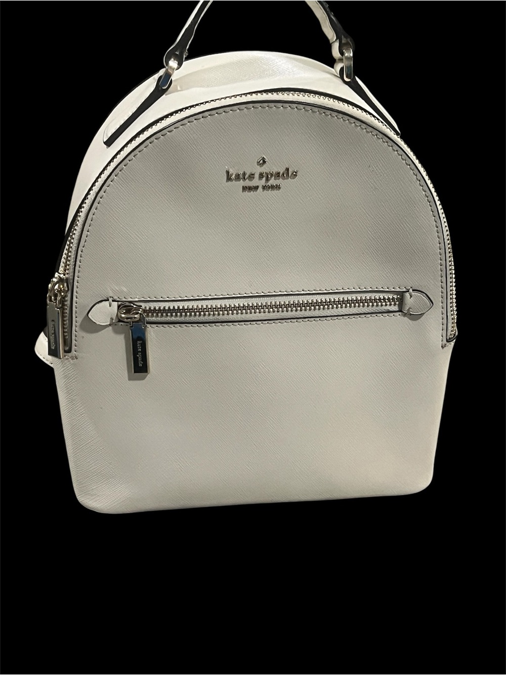 kate spade White Saffiano Leather Mini Backpack